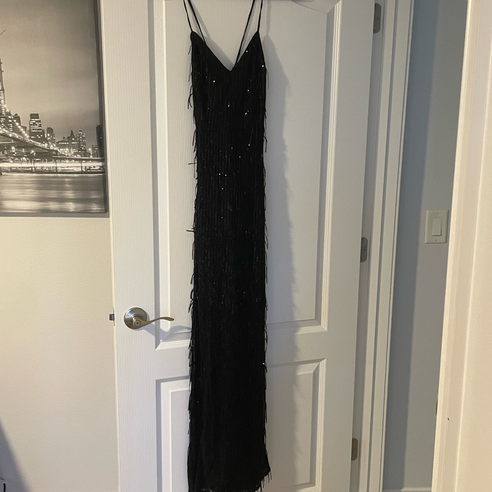 City Triangles Black Sequin Maxi Gown